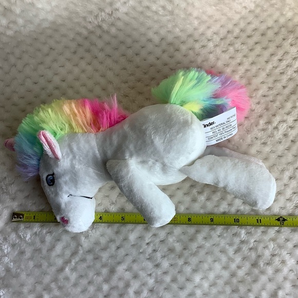 Kinder Surprise Ferrero Rainbow Plush Unicorn Stuffed Animal Embroidered Eyes - Picture 7 of 10